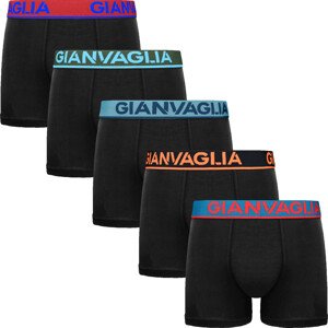 5PACK pánské boxerky Gianvaglia černé Velikost: XL