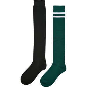 Dámské vysokoškolské ponožky 2-balení černá/jaspisová 39-42