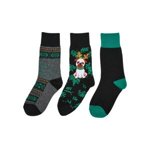 Dětské vánoční ponožky Mops - 3-balení vícebarevné Velikost: 39-42