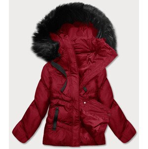 Červená dámská zimní bunda s kapucí (5M738-270) červená XL (42)