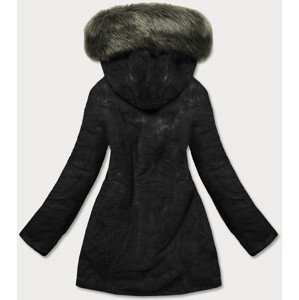 Khaki-černá teplá dámská oboustranná zimní bunda (W610) khaki S (36)