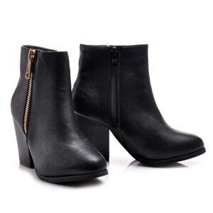 černé kotníčkové dámské boty s zipem 36 model 1659903 - AMERICAN CLUB