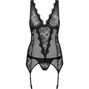 Korzet model 4392569 corset  černá L/XL - Obsessive