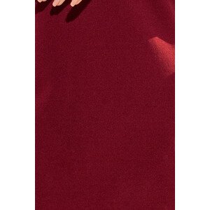 Dámské šaty v bordó barvě s krajkou na rukávech model 6318810 S - numoco