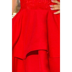Červené dámské rozšířené šaty s vrchní částí model S model 6361545 - numoco