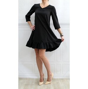 Černé šaty s volánem model 6768864 černá S (36) - INPRESS
