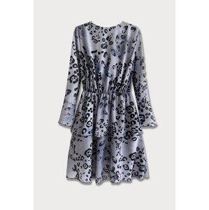 Šedé dámské šaty s přeloženým obálkovým výstřihem model 7845521 - MADE IN ITALY Barva: šedá, Velikost: ONE SIZE