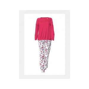 Elegantní dámské pyžamo s květinovým vzorem model 8003769  černá smajlíci XXL - Vamp