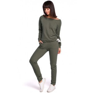 Dámské teplákové kalhoty model 13782159  olivovo zelená S36 - BeWear