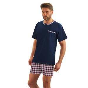 Pánské pyžamo s krátkými rukávy model 14803306 - Sesto Senso Barva: granát, Velikost: 2XL