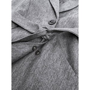 Šedý dámský kabát s  vzorem model 14968430 - ROSSE LINE Barva: šedá, Velikost: XL (42)