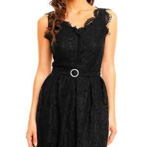 Společenské šaty model 15042430 krajkové s páskem černé Černá  černá S - Mayaadi