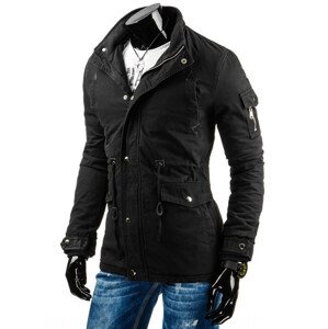 Pánská prošívaná zimní bunda s kapucí černá Černá / XXL  černá XXL model 15042687 - Dstreet