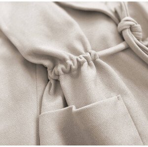 Volný béžový krátký dámský kabát model 15068439 béžový XXL (44) - ROSSE LINE
