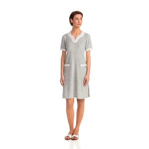 Pohodlné jednobarevné froté šaty GRAY MELANGE S model 15202388 - Vamp
