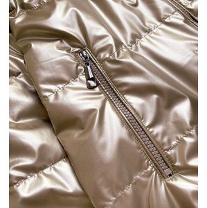 Lesklá dámská oversize bunda v barvě  hnědý S (36) model 15264926 - 6&8 Fashion