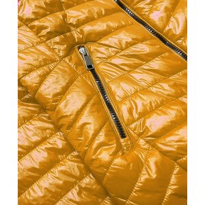 Lesklá dámská bunda v hořčicové barvě model 15414631 - ATURE Barva: Žlutá, Velikost: XXL (44)