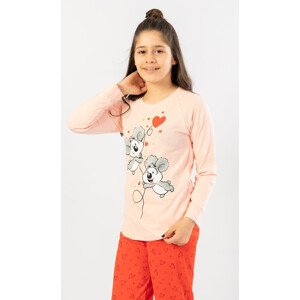Dětské pyžamo dlouhé  světle lososová 7 8 model 15742663 - Vienetta Kids