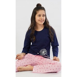 Dětské pyžamo dlouhé s tmavě modrá 9 - 10 model 15788992
