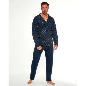 Pánské pyžamo  3XL5XL na knoflíky model 15825741 - Cornette Barva: tmavě modrá, Velikost: 3xl