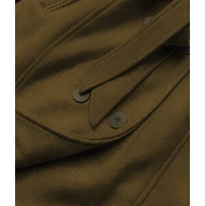 Dámský kabát v khaki barvě s kožešinou model 15834406 khaki S (36) - Ann Gissy