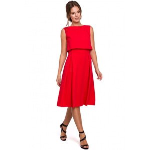 Dámské šaty s otevřenou zadní stranou K005 - Makover Velikost: L-40, Barvy: červená