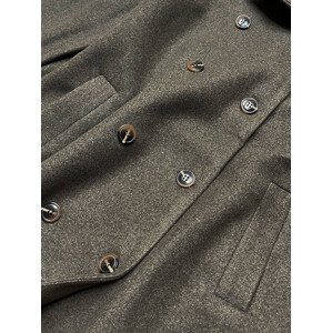 Dlouhý kabát v khaki barvě s límcem khaki M (38) model 15837924 - Ann Gissy