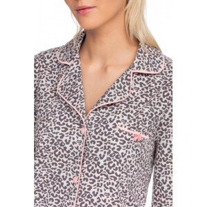 Dámská noční košile   se vzorem  model 15850162 - Vamp Velikost: S, Barvy: šedá s růžovou