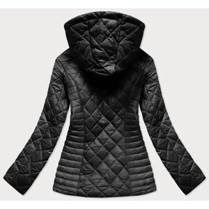 Černá prošívaná dámská bunda s kapucí model 15856210 černá XXL (44) - Ann Gissy