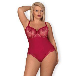 Erotické body model 16133702 teddy - Obsessive Barva: Červená, Velikost: L/XL
