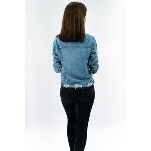 Světle modrá krátká dámská džínová bunda (SF355#) Modrá S (36)
