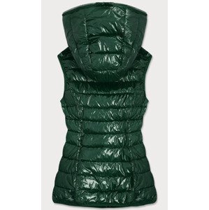 Zelená lesklá prošívaná dámská vesta (B9563) zelená S (36)