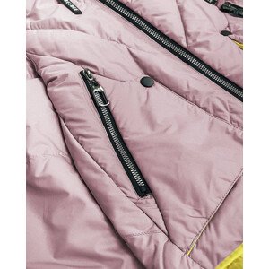 Růžová dámská asymetrická bunda (0955#) růžová XL (42)