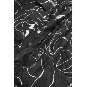Černá dámská vzorovaná bunda model 16147891 černá XXL (44) - ROSSE LINE