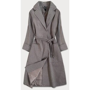 Hnědý dámský kabát se 3/4 rukávy Hnědá M (38) model 16148287 - ROSSE LINE