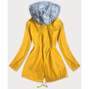 Žluto/stříbrná dámská bunda s ozdobnou kapucí (YR2022) Barva: Žlutá, Velikost: S (36)