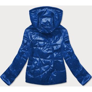 Modro-černá dámská bunda s barevnou kapucí (BH2005BIG) Barva: Modrá, Velikost: 48