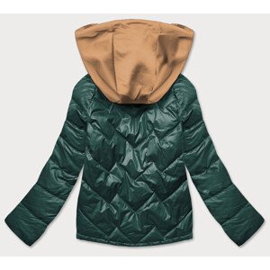 Zeleno/karamelová dímská bunda s kapucí (BH2003) zelená S (36)