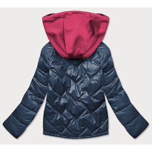 Modro/růžová dámská bunda s kapucí (BH2003) růžová S (36)