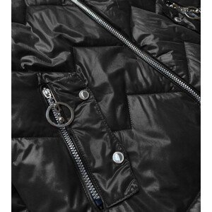 černo/modrá dámská bunda s kapucí (BH2003) Modrá M (38)