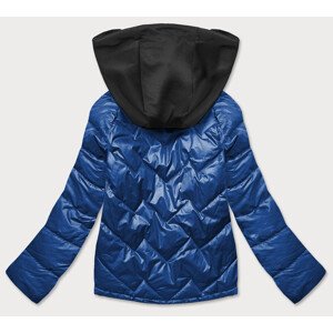 Modro/černá dámská bunda s kapucí (BH2003BIG) Modrá 46