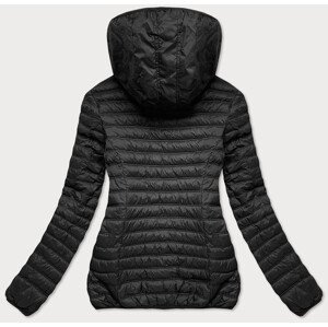 Černá prošívaná dámská bunda s kapucí (2021-09) černá XL (42)