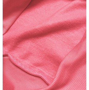 Růžová dámská tepláková mikina se stahovacími lemy (W01-58) růžová XL (42)
