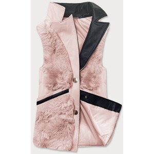 dámská vesta s kožíškem růžová L (40) model 16151655 - S'WEST