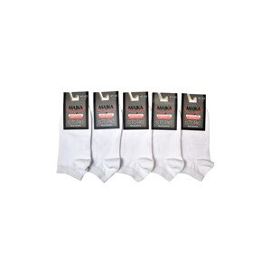 Hladké pánské ponožky - komplet 5 párů Bílá 44-46