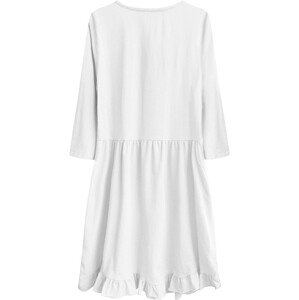 Bílé bavlněné dámské oversize šaty model 7276986 bílá ONE SIZE - MADE IN ITALY