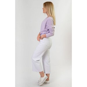 Široké dámské kalhoty v bílé barvě bílá S (36) model 8969271 - FASHION