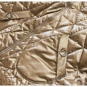 Zlatá dámská bunda s kapucí Zlatý S (36) model 15234724 - 6&8 Fashion