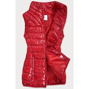 Červená lesklá dámská vesta se stojáčkem model 16147785 červená XXL (44) - S'WEST