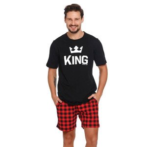 Krátké pánské pyžamo King černé Barva: černá, Velikost: L